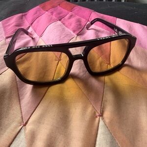 Caddis NETA 1.0 aviator black frame / amber lens reader glasses RARE NWOT
